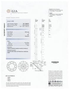 Example of a GIA Diamond Report of a Diamond that Midwest Cooin buys.